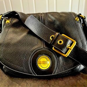 Authentic EUC Oroton Genuine Pebble Leather Brown with adjustable strap “READ”